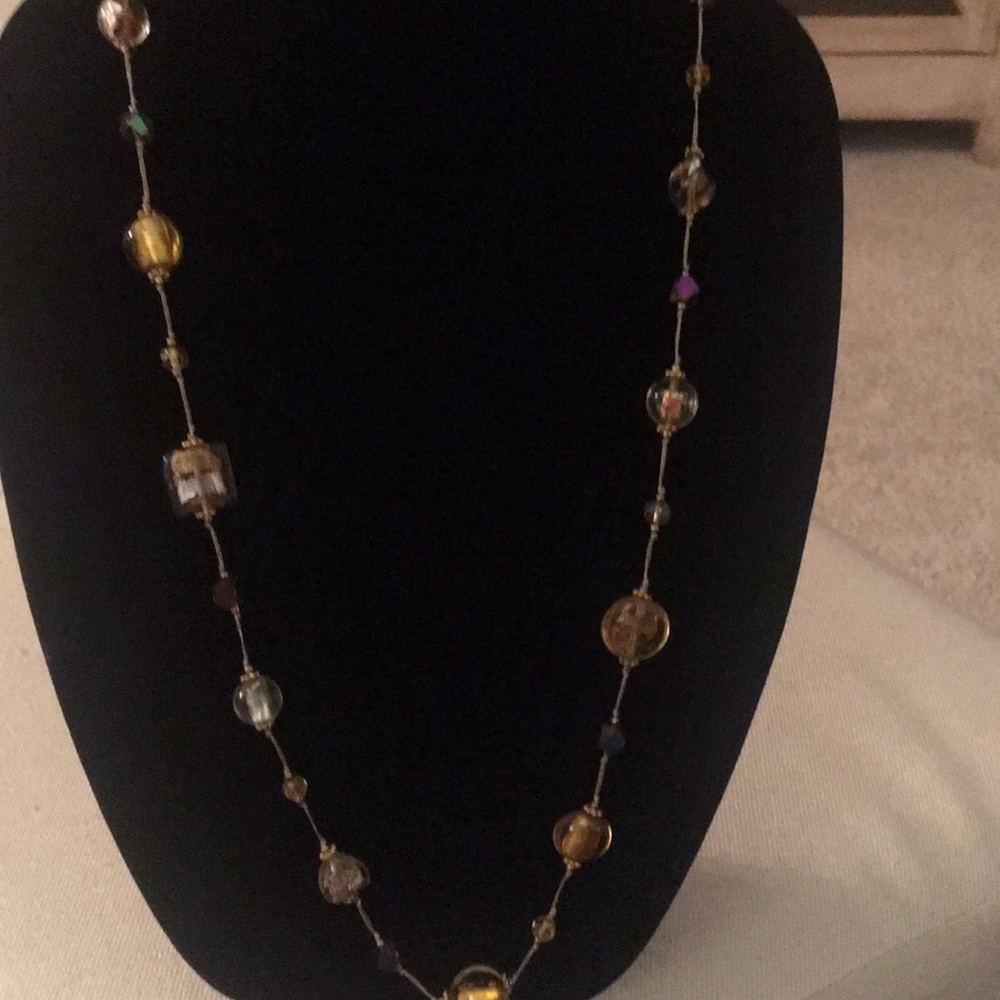 Floral Bead & Gold Necklace